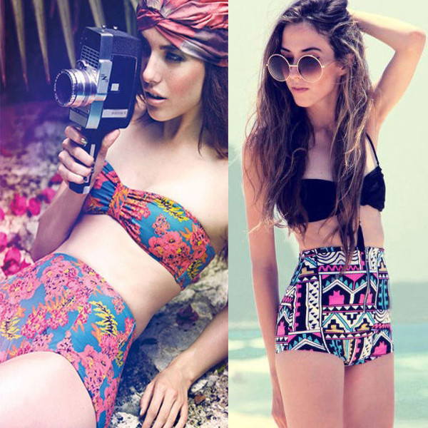 triangle-print-bikinis-set-2014-push-up-retro-swimwear-women-biquini-vintage-brazilian-swimsuit-neoprene-high