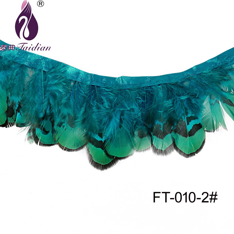 Blue 2# pheasant tyrkey feather trimming fringe