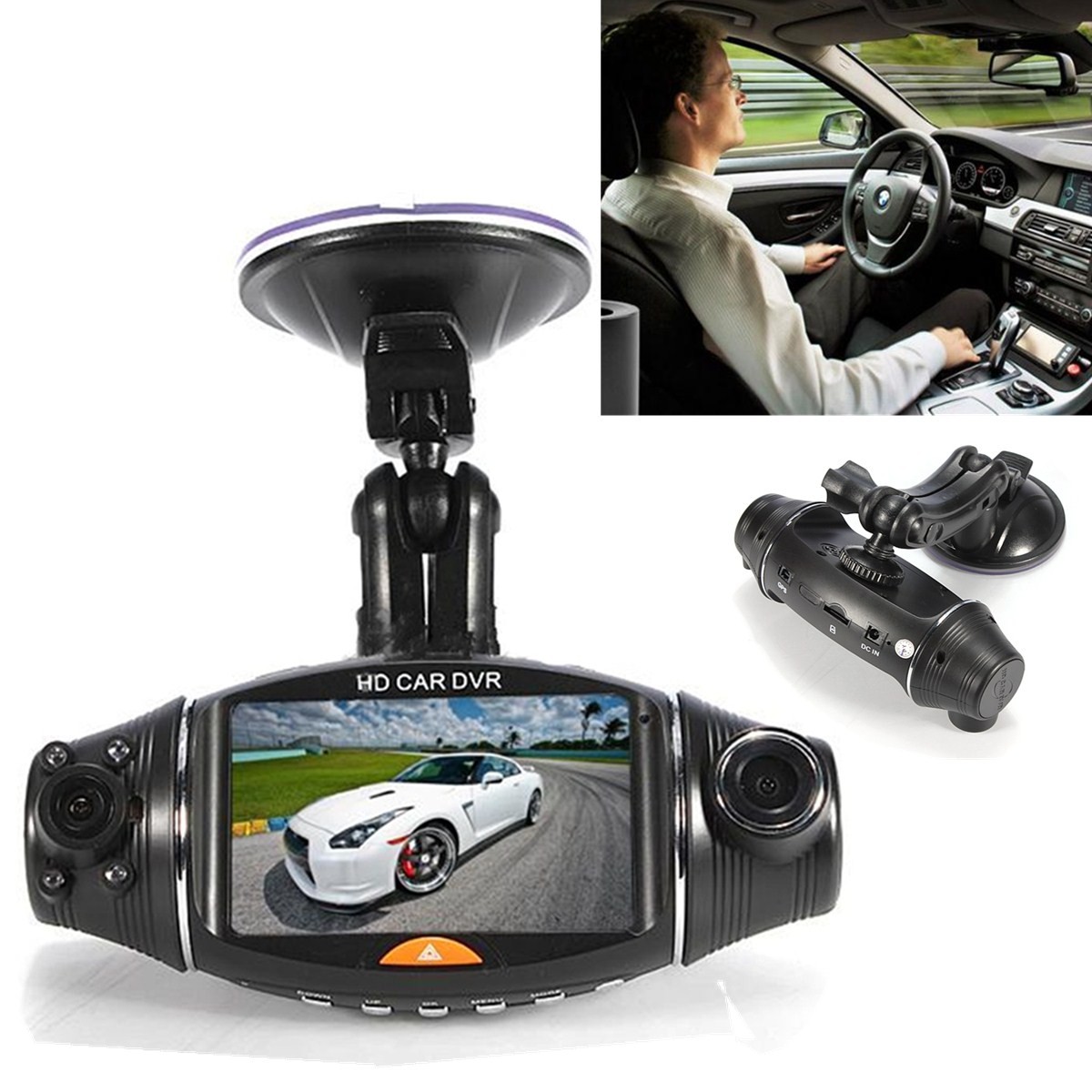 R310 270 Degree 2.7inch IR Night Vision G-sensor GPS TFT LCD 2 Dual Lens Dash HD DVR Car Auto Vehicle Camera Cam Video Recorder R310 270 Degree 2.7inch IR Night Vision G-sensor GPS TFT LCD 2 Dual Lens Dash HD DVR Car Auto Vehicle Camera Cam Video Recorder
