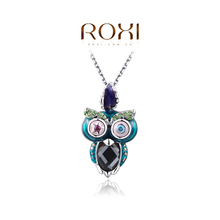 1PCS Free Shipping! White gold plating Fashion Owl Necklace with Austrian Crystal Women Jewelry Wholesale
