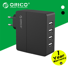 ORICO DCA-4U-EU-BK 4-port Wall USB Phone Charger 5V1A*2/5V2A*2 with Europe Plug-Black