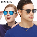 RSSELDN Newest Half Metal High Quality Sunglasses Men Brand Designer Fashion Sun Glasses Women Gafas Oculos