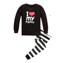 Free shipping 2pcs /set character letter baby Boys Pyjamas Girls Pajamas Pajamas Kids Pijamas Toddler Children’s Sleepwear