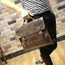 Popular in Europe fashion brand Crazy horse PU leather men messenger bag men handbag luxury vintage