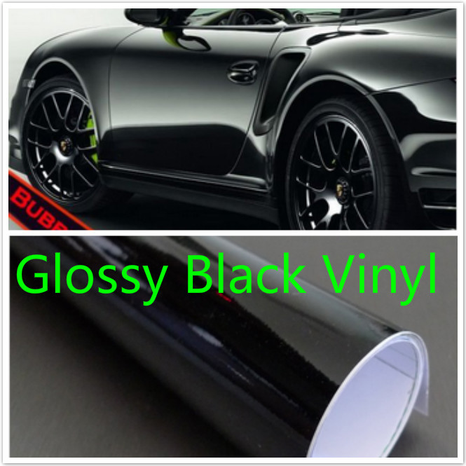 500mmx1520mm Glossy Black Auto Car Styling Covers Body Vinyl Wrap Film Adhesive Air Release Sticker Decal