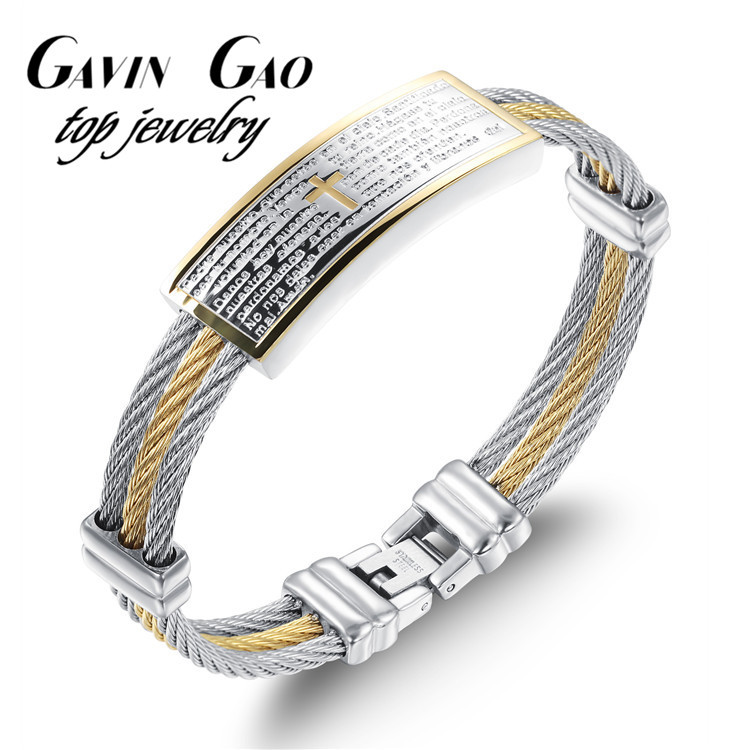 Top Quality Fashion OPK Brand Stainless Steel Vintage Chain Bracelet Men Jewelry Three Layer Classic Gold