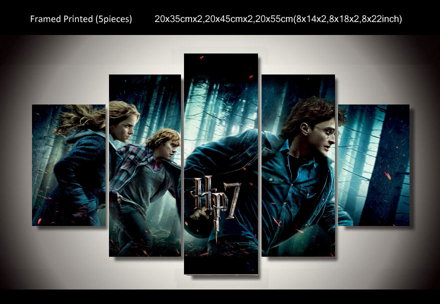 HD Printed Harry Potter movie 5 piece painting wall art children's room decor poster canvas Free shipping/up-417