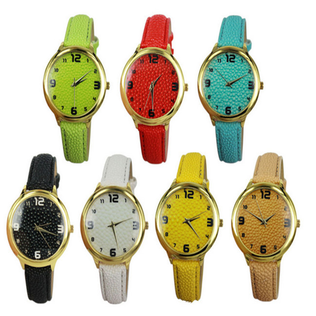 2015 New Fashion Geneva Quartz Watches Litchi Leat...