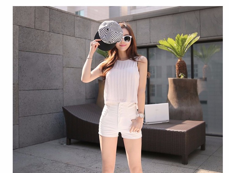 2015 New High Waist Shorts Summer Women Black White Slim Sexy Denim Shorts Plus Size Short Jeans Feminino (5)