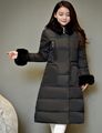 Latest Winter Fashion Women Clothing Stand collar Thickening Super warm Long Down jacket Pure color Slim