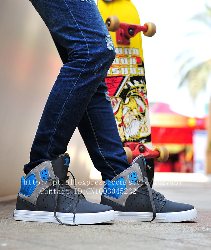 2015 Justin Bieber Skytop Style Gray Blue High Top Skateboarding Sports Shoes_8.jpg