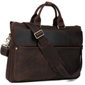 Top Grade Mens Briefcase Handmade Weave Pattern Leather Business 14" L
