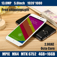 Original Smartphone MPIE MX4 MTK6752 Octa Core 5.0 Inch 1080P 4GBRAM 16GB ROM Dual Sim 13.0MP Camera android 3G Mobile Phone