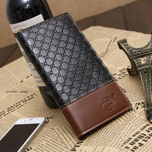 2015 Famous brand men genuine leather long Wallet High quality male Large Capacity purse with coin