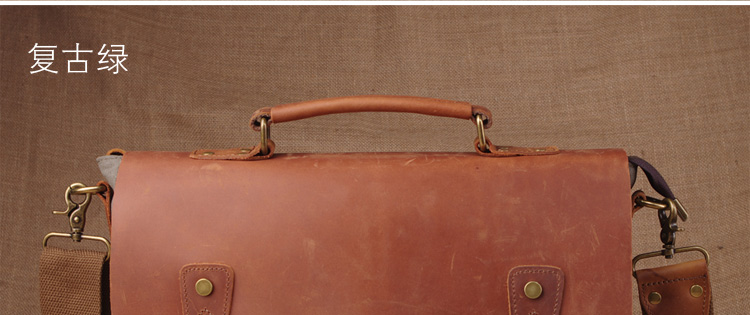 Men's Retro Vintage Shoulder Messenger Distressed Genuine Crazy