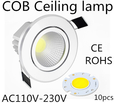 Freeshipping 10pcs 12W Ceiling COB downlight Epistar LED ceiling lamp Recessed Spot light 85V-245V for home illumination