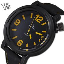 Famous brand V6 Men Outdoor Sport Casual Watch negro correas de silicona cuarzo analógico Reloj Deportivo Hombre macho regalo