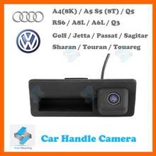 Hd обратный камера заднего вида для Audi A4 A5 S5 Q5 VW Passat Tiguan гольф Passat Touran Jetta Sharan Touareg багажнике автомобиля ручка фотоаппарат
