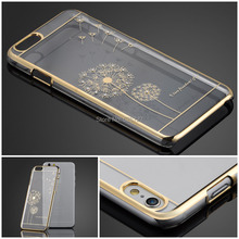 Ultra Slim Luxury Crystal Diamond Bling Transparent Electroplate Back Case Cover For Apple iPhone 6 4.7 inch Phone Bag