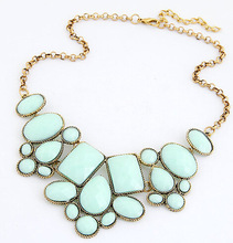 Star Jewelry 2014 New 5 Colors VinatgeJewelry Wholesale Gem Choker Charm Statement Retro Necklaces Pendants Gift