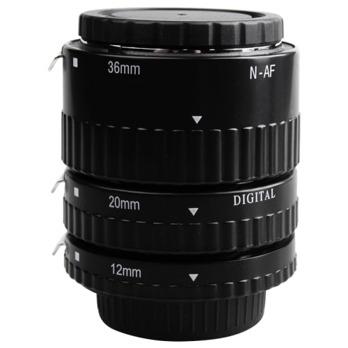 DEBO-N-J 3 Rings Macro Extension Metal Tube Set for Nikon All Lens 12mm + 20mm + 36mm Ring
