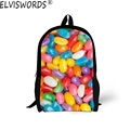 ELVISWORDS Infantil 2017 Kids Schoolbags Candy Prints Children School Bags for Teenager Student Girls Women Shoulder