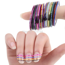 30 Pcs Mixed Colors Rolls Striping Tape Line Nail Art Tips Decoration Sticker