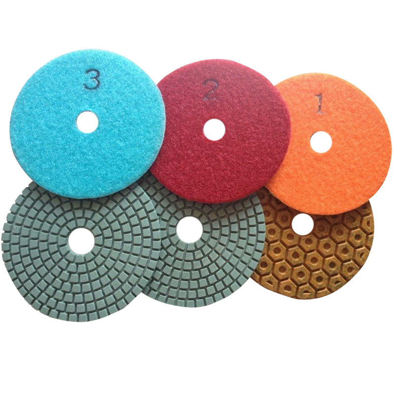 Hybrid 3 step polishing pad for quartz stone wet typein Polishing Pad
