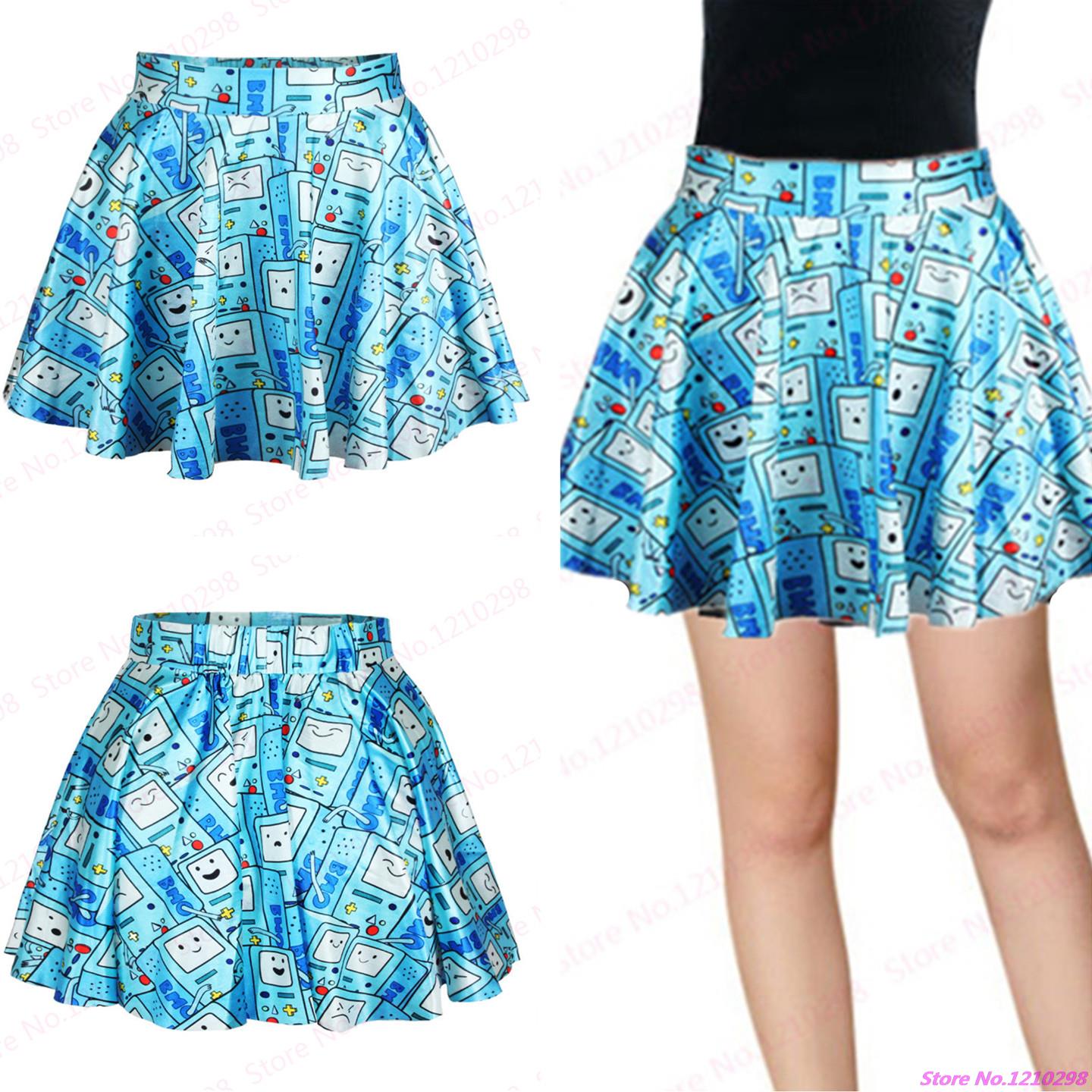New Summer Nightclubs Sport Skirts Exercise Gym Pleated Pettiskirt Fitness Tennis Mini Skirts Blue Robots Skirts