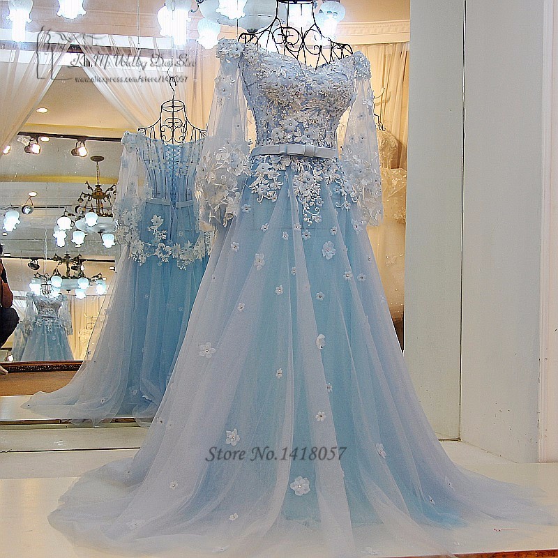 vintage blue wedding dress
