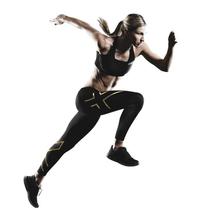 Sport 2XU Women Compression Black Blue Trousers Breathable Superelastic Joggers Marathon Running Fitness Leggings