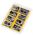 8PCS Set Classic IQ Test Magic Brain Teaser Metal Steel Wire Puzzles for Kids and Adults