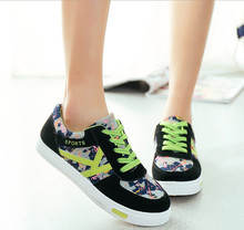 2015 Brand Shoes Women Sneakers Sport Shoes For Women Footwear Chaussure Femme Floral Printed Casual Summer