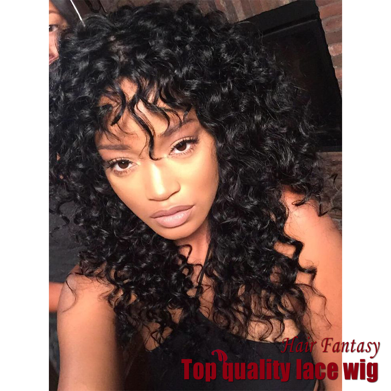 0216 High Quality Malaysian Hair Deep Curly Wigs Synthetic Lace Front Wigs Black Heat Resistant Synthetic Hair Wigs In Stock