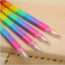Korean creative stationery pencil rainbow versatile modular bullet deformation steadily stick pen lapices lapiz school supplies