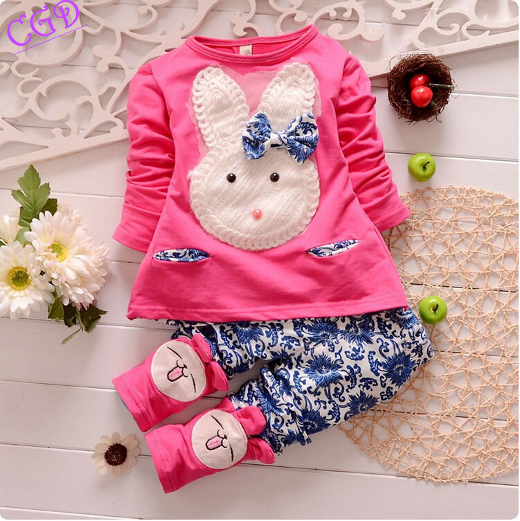 2016 New Baby font b Girls b font font b Clothing b font Set Kids Cartoon
