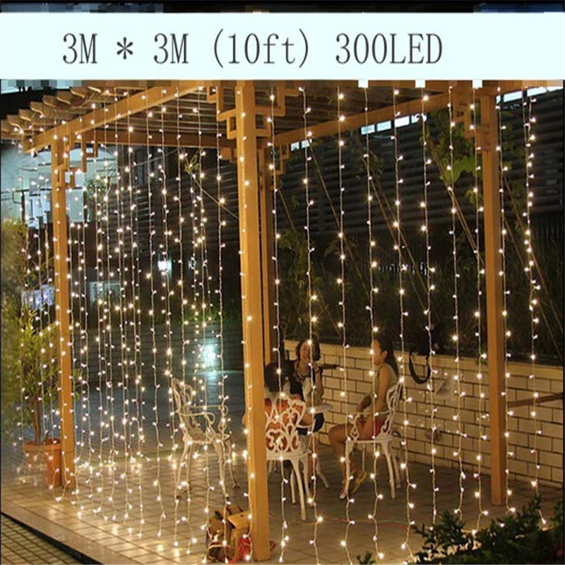 Гаджет  3M x 3M 300 LED Outdoor Home Warm White Christmas Decorative xmas String Fairy Curtain Garlands Strip Party Lights For Wedding None Свет и освещение