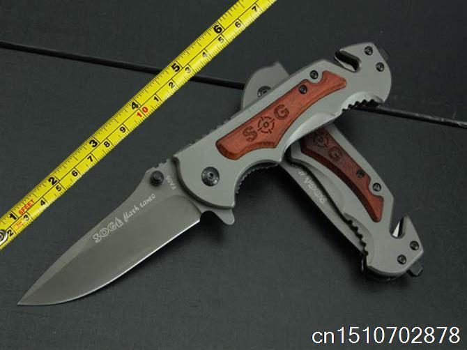 Popular products of outdoor survival FA 05 folding knife red wood handle 05 steel blade material