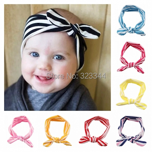 849 New baby headband lot 982 Scarf 8pcs/lot Head Band Cotton Bow elastic Knot Headband rabbit baby   