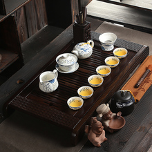 Bone China Tea Set Ebony Wood Tea Tray Piece Of Wood Tea Ceremony Tray Yixing Zisha