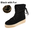 Hot Cow Muscle Sole Women Snow Boots Winter Warm Women Lace Up Plus Velvet Fashion Boots