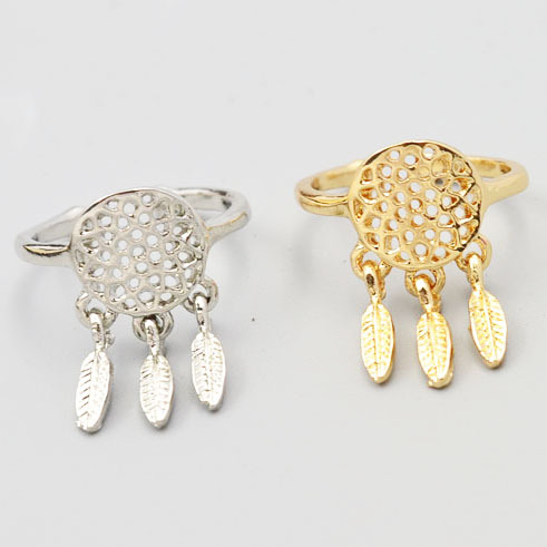 New fashion accessories jewelry 18K gold plated Dream catcher midi finger ring for women girl nice