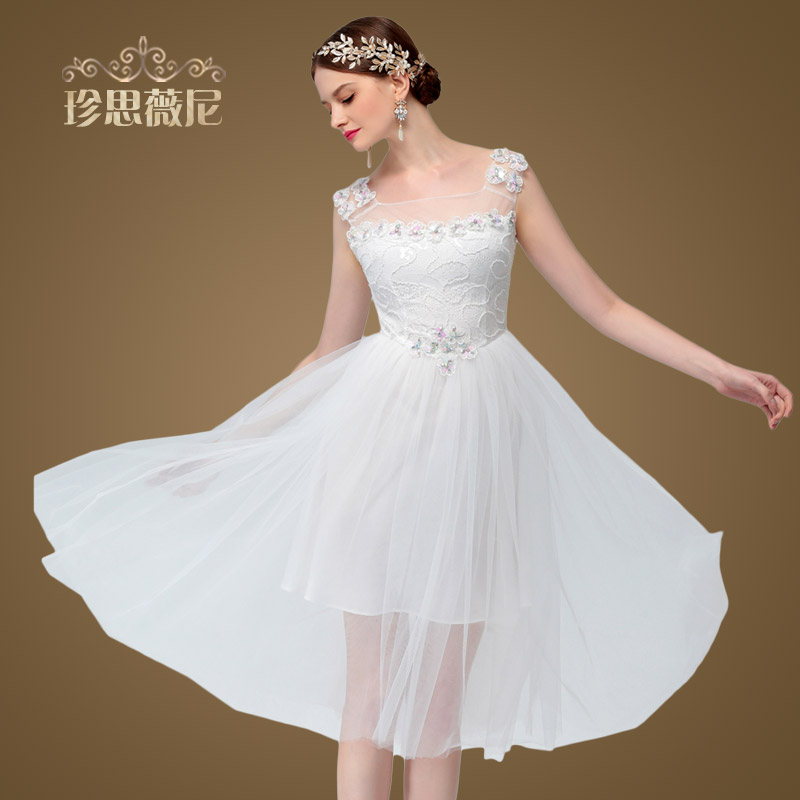 ZSWN/Jane Think She's 2015 Summer Splicing Gauze Fairy Long Skirt In The Female Sleeveless Lace Dress