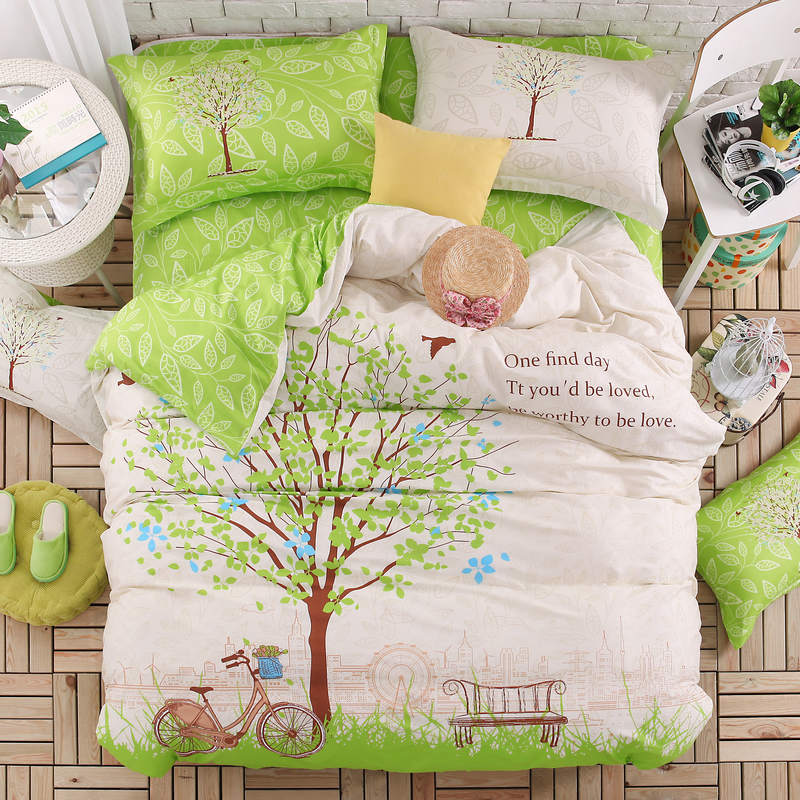 Tree print bedding set twin queen king size bedcover 100% twill Cotton duvet cover sets fast shipping