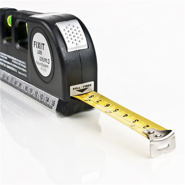 1Pc Multipurpose Level Laser Horizon Vertical Measure Tape Aligner Bubbles Ruler 8FT Newest