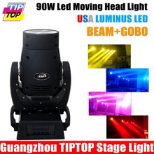 TIPTOP Super Beam Scanner 90W Led Moving Head Light USA Luminus DMX 13CH 1 Color Wheel 1 Static Gobo 5 Facet Prism Beam 4 Degree