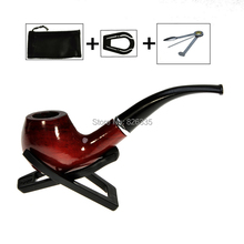Stylish Wooden Tobacco Pipe + Smoking Pipe Stand + Cigar Cigarette Smoking Pipe Cleaning Tool
