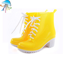 Fashion Women’s Rain Boots Waterproof Jelly Color Female candy-Martin Ankle Rainboots Water Shoes Rainshoes Multicolor