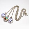 10pcs Flat Round Openable Printed Porcelain Pocket Watch Chain Necklace Quartz Watch Mixed Color 31 5