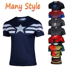 2014 new men’s fashion short sleeve T-shirt poison spider-man superhero captain America batman iron man T-shirt men clothes